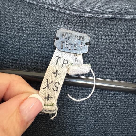 We The Free by Free People Thermal Button Front Tunic Top Washed Grey XS - Picture 8 of 8